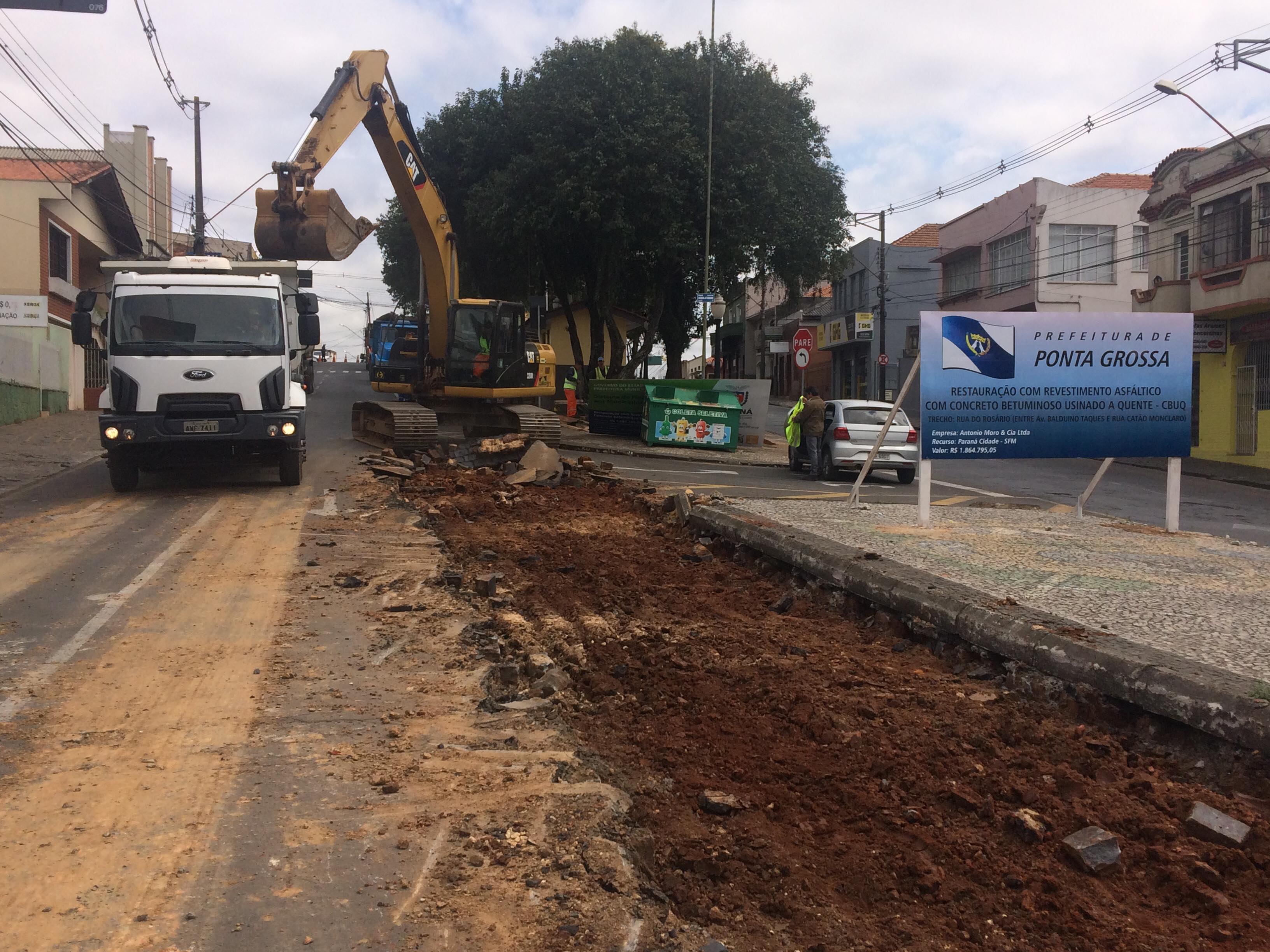 Obras na Rua do Rosário mudam tráfego na região central