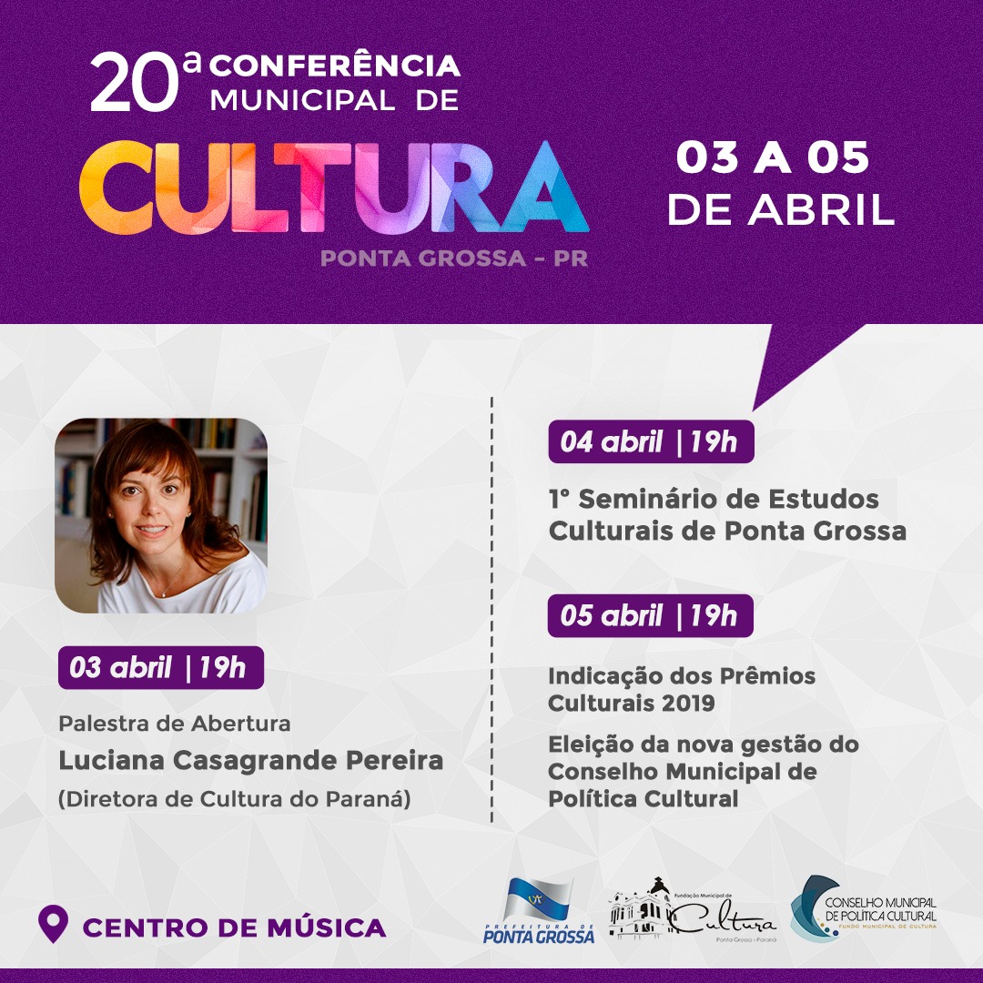 Prefeitura divulga programação para 20ª Conferência Municipal de Cultura