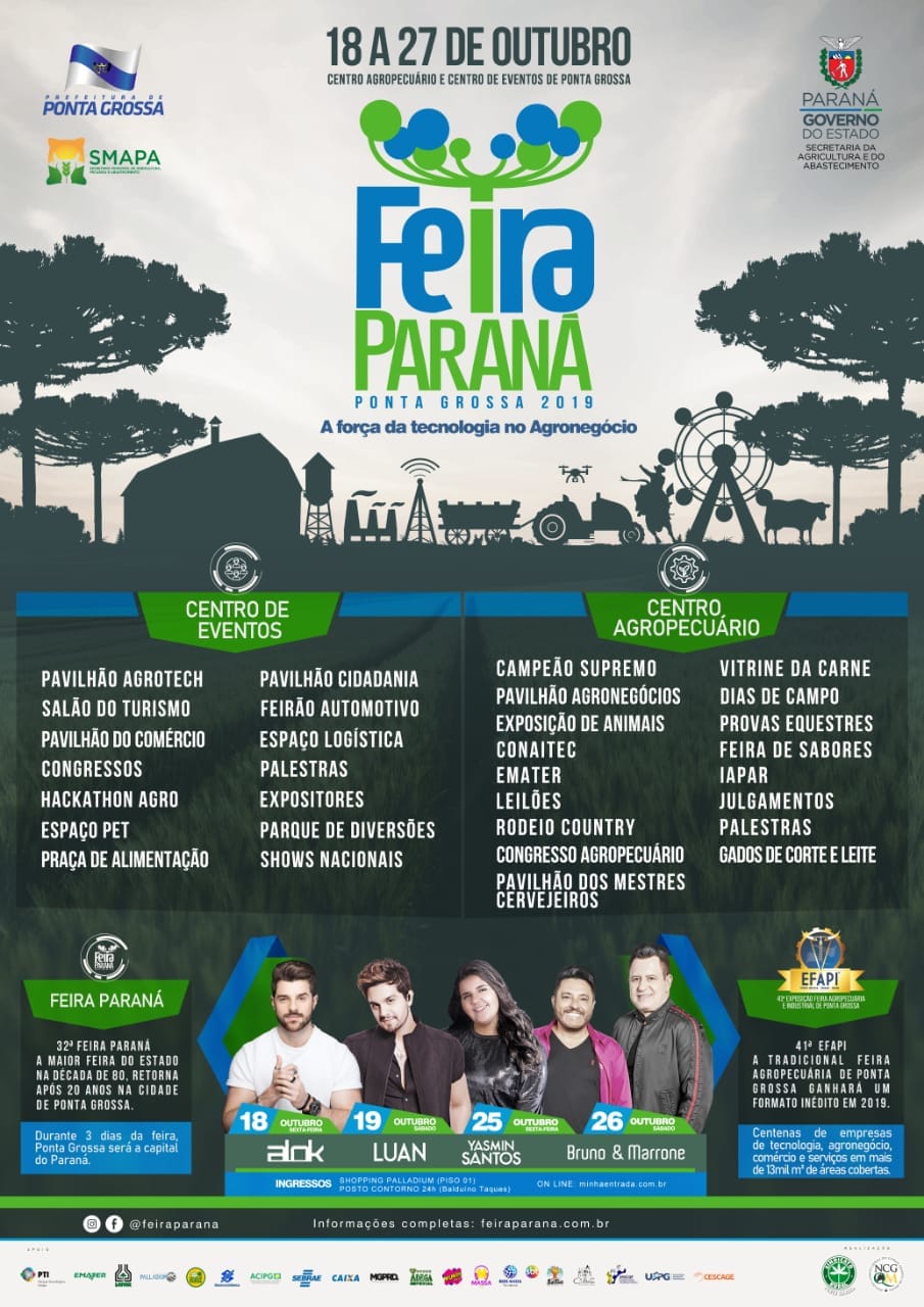 Feira Paraná retorna após 20 anos com foco no agronegócio e com shows nacionais