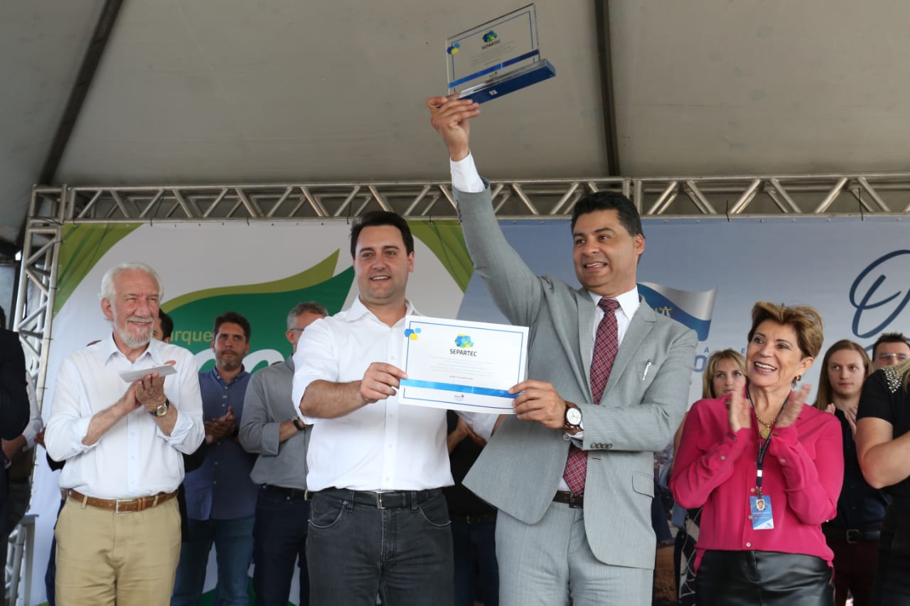 Rangel e Ratinho Jr inauguram Parque Ecotecnológico de Ponta Grossa