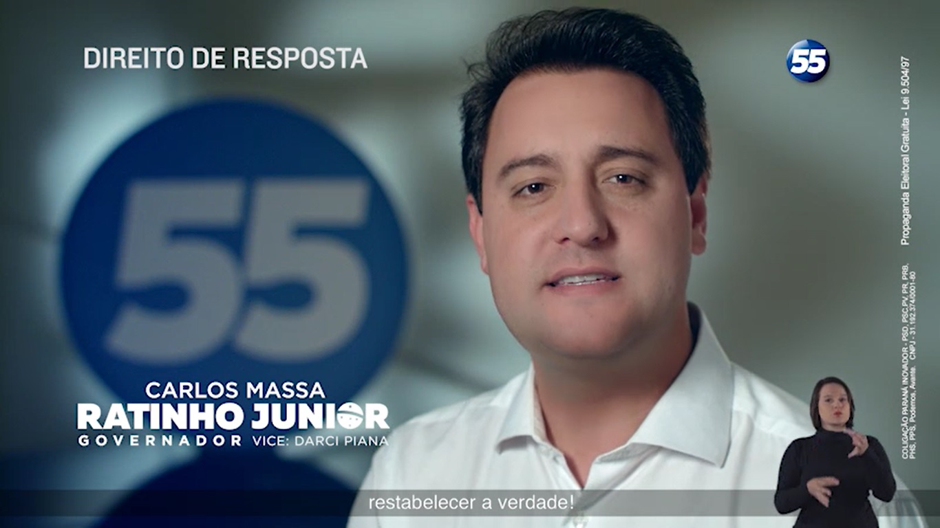 Ratinho Junior usa direito de resposta no programa de Arruda para "restabelecer a verdade"