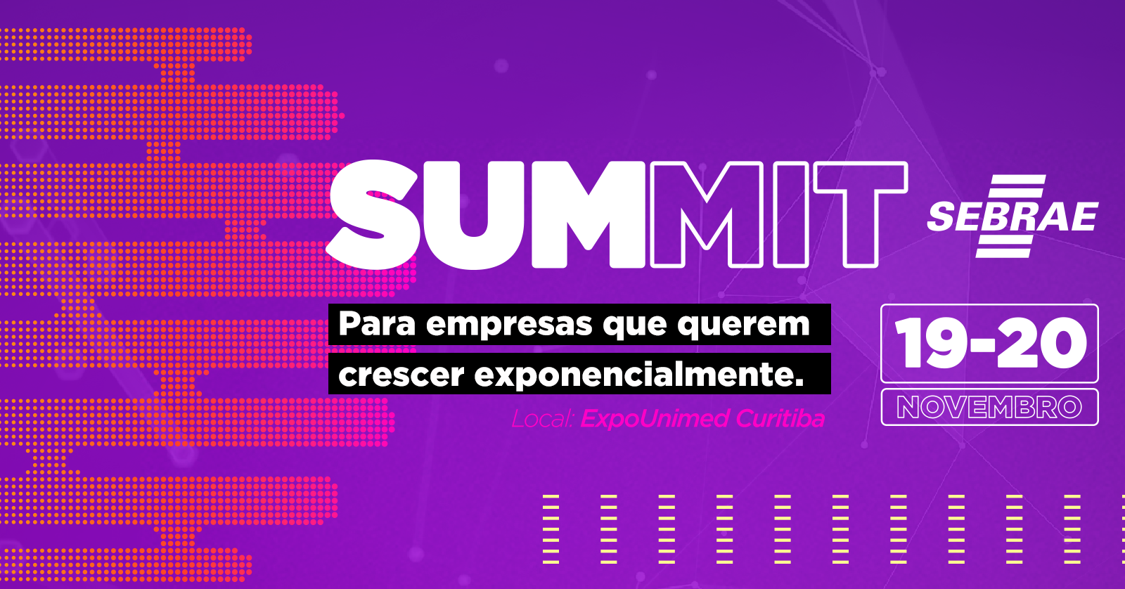 Summit Sebrae vai promover negócios e o ambiente empreendedor do Paraná