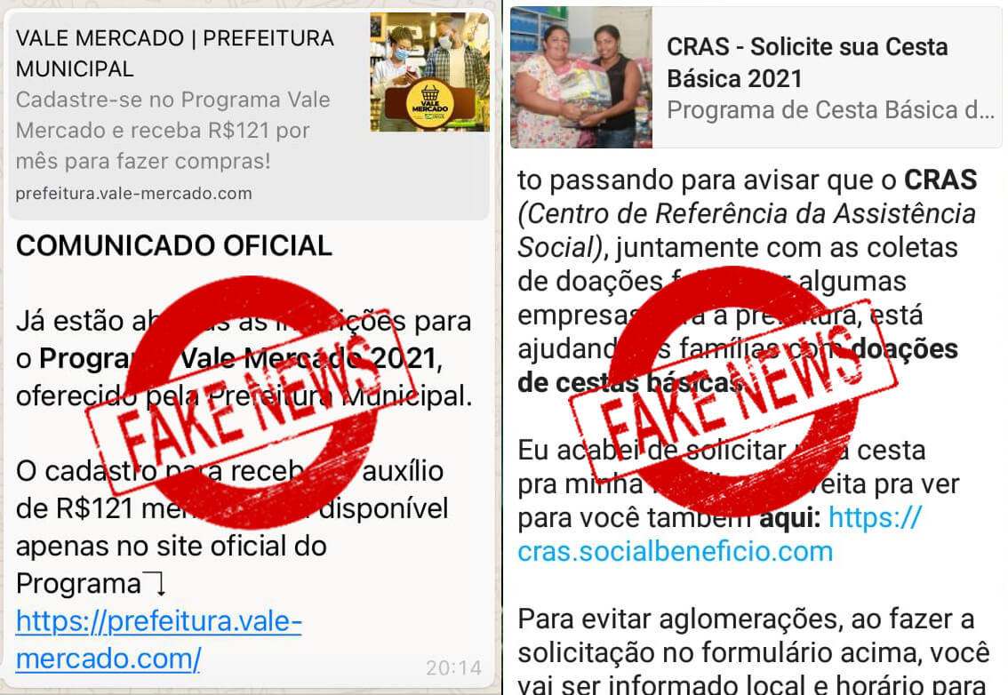 Prefeitura alerta para 'vale mercado falso' nas redes sociais