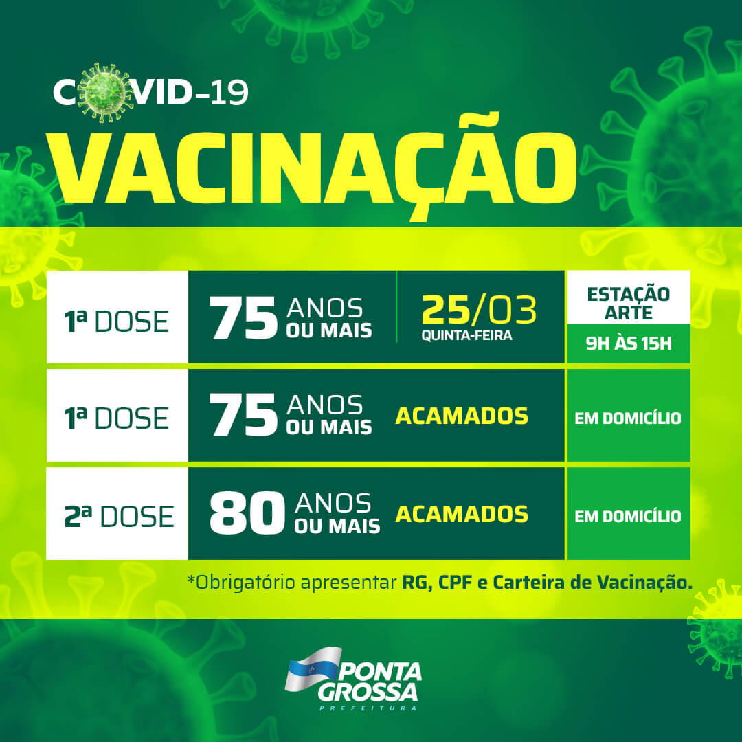 Prefeitura continua aplicação de vacina nesta quinta-feira (25)