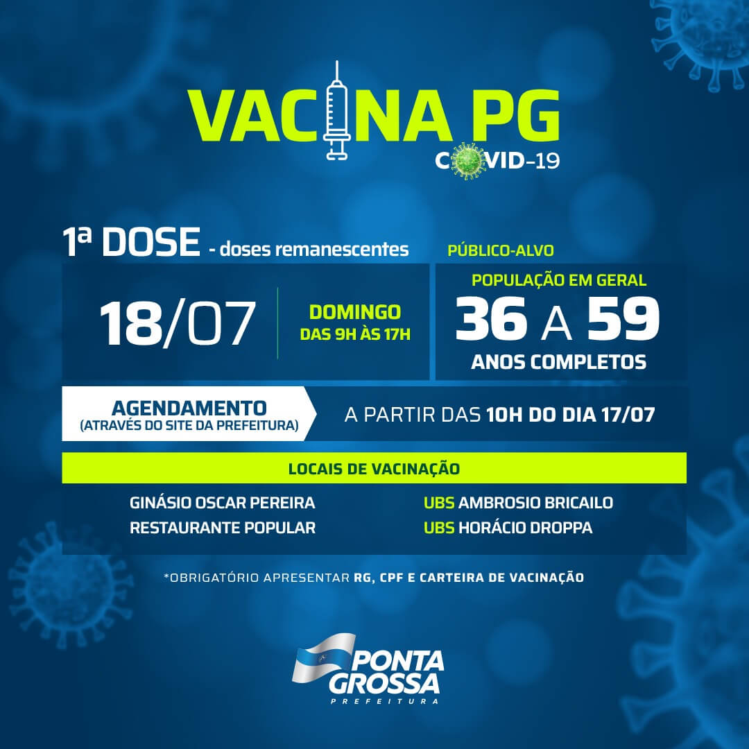 Prefeitura amplia faixa etária de grupos vacinados para 36 a 59 anos