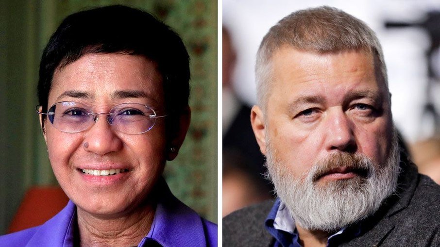 Jornalistas Maria Ressa e Dmitry Muratov recebem Nobel da Paz