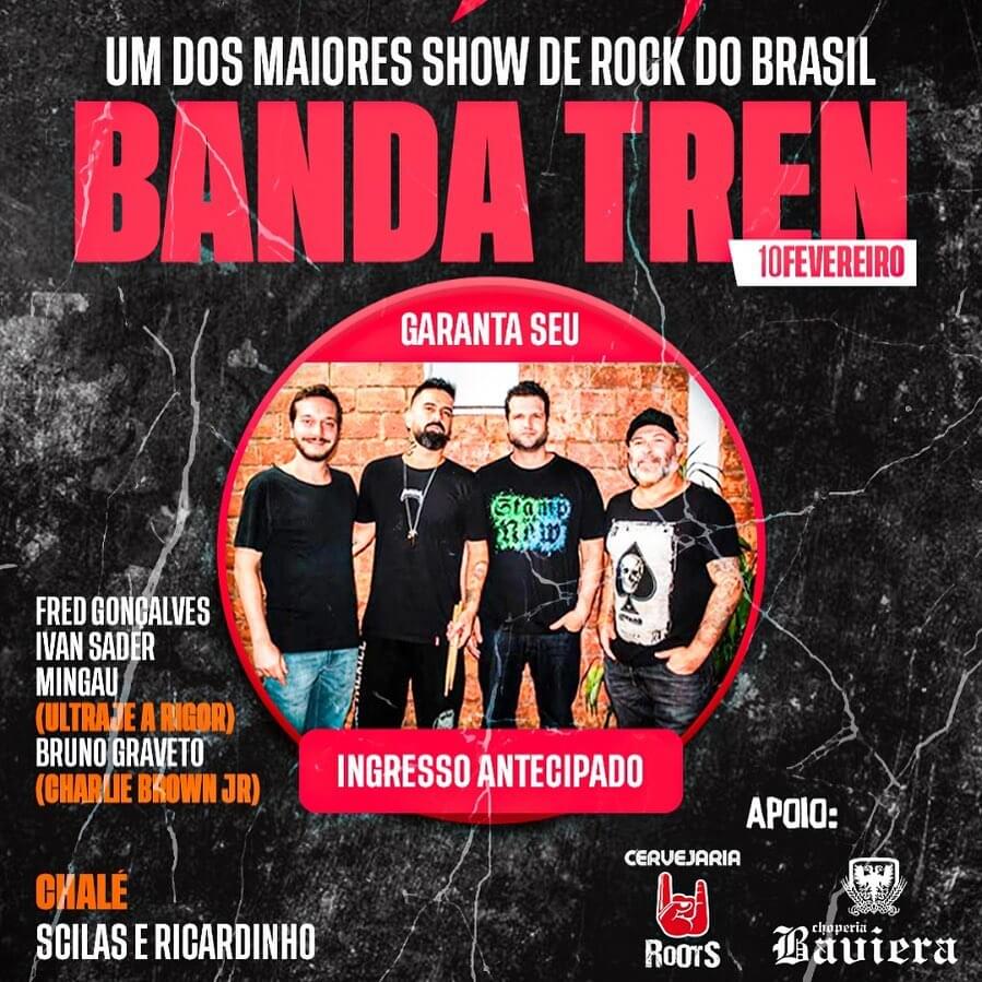 Baviera promove tributo ao rock brasileiro com a banda TREN nesta sexta (10)