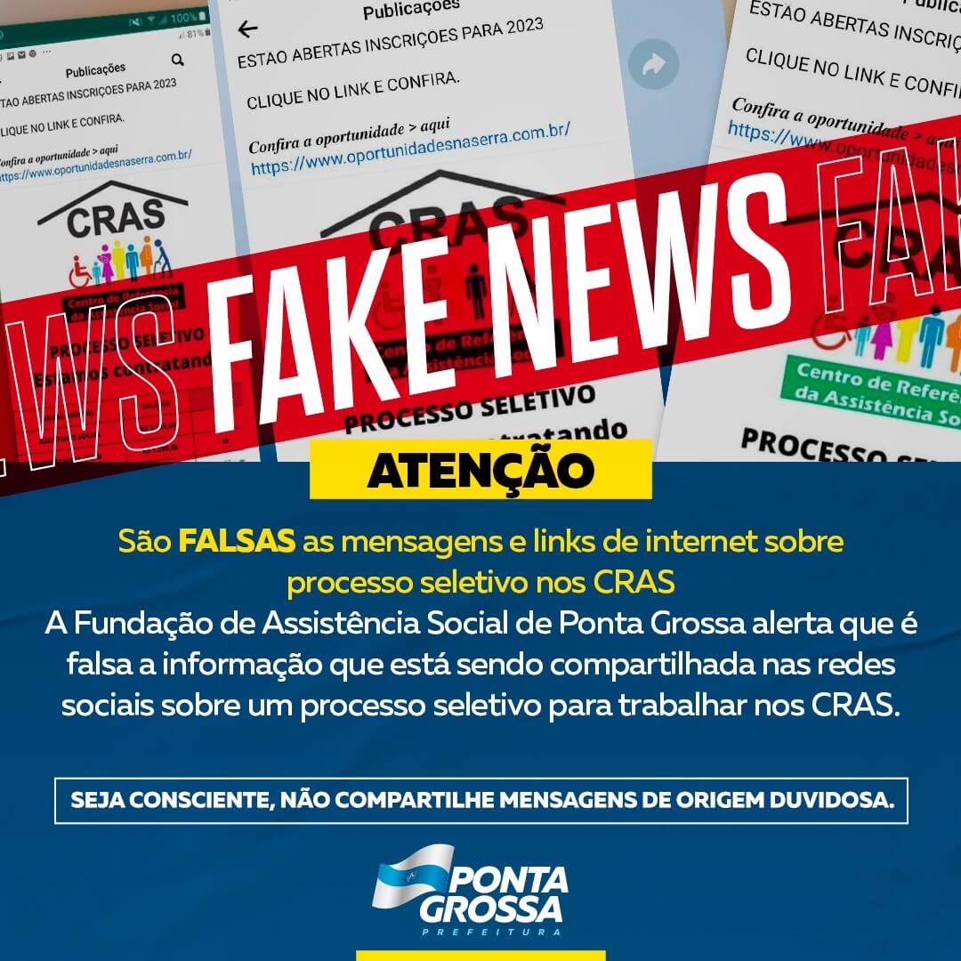 FASPG desmente postagem sobre processo seletivo nos CRAS