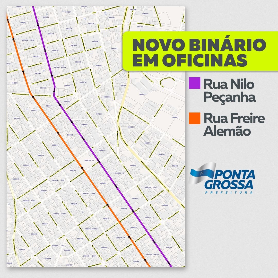 Prefeitura inicia implantação de binário nas ruas Nilo Peçanha e Freire Alemão