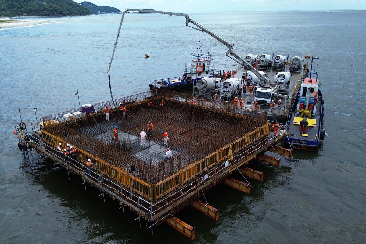 Obras da Ponte de Guaratuba chegam a 32% e marcam progresso no trecho estaiado