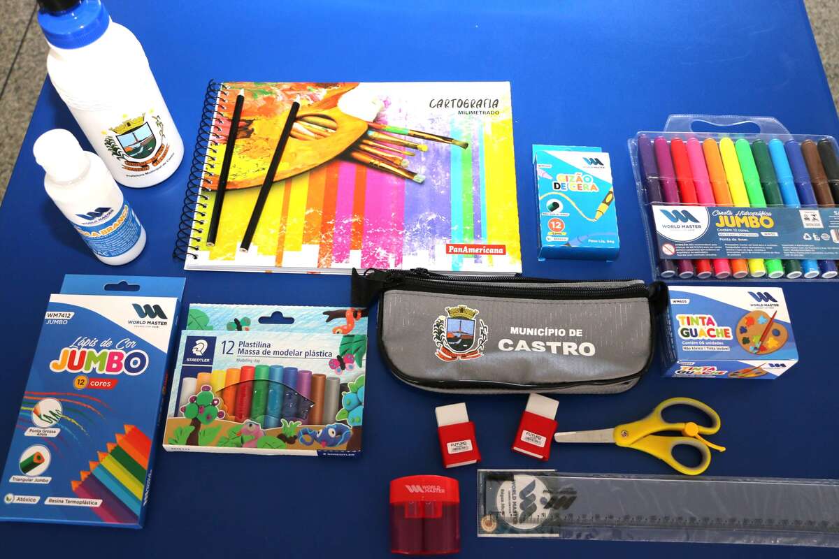 Kit de material escolar será  entregue no primeiro dia de aula em Castro