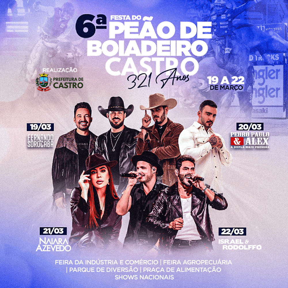 Castro divulga shows da 6ª Festa de Peão de Boiadeiro